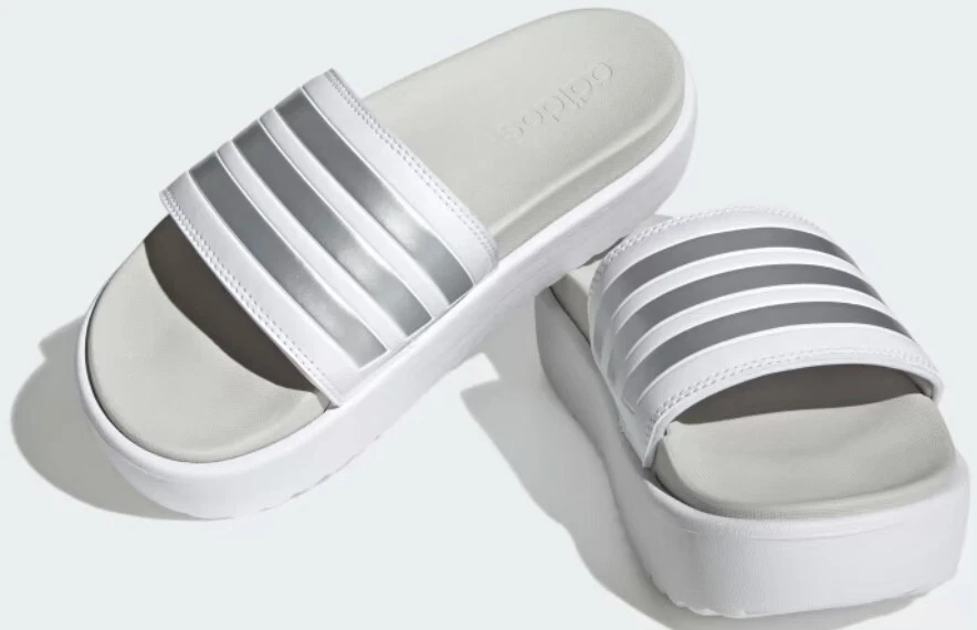 Adidas Adilette sandalo platform IE9703 bianco donna taglia 8 M nuovo