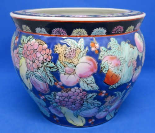 Chinese Cantonese blue glaze vintage Art Deco oriental antique plant pot planter - Picture 6 of 15