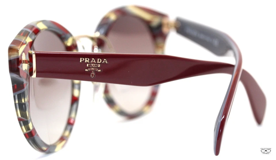 Anteojos Prada PR05T VAP BORGOÑA/GRIS MULTICOLORES Nuevos Auténticos 53 Foto 2 de 4