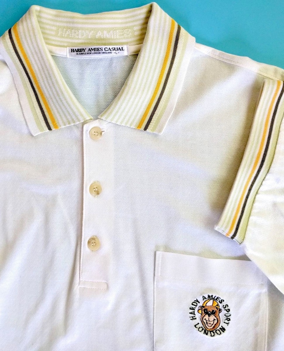 HARDY AMIES ホワイトポロシャツ　М ☆40%割引☆HARDY AMIES ホワイトポロシャツ М