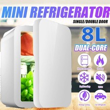 Mini Fridge AC/DC Portable Small Desktop Cooler for Skincare Beauty Car Dorm 8L.