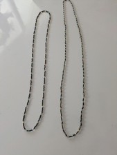2 Hand Crafted Glass Blue Clear Beaded Necklaces