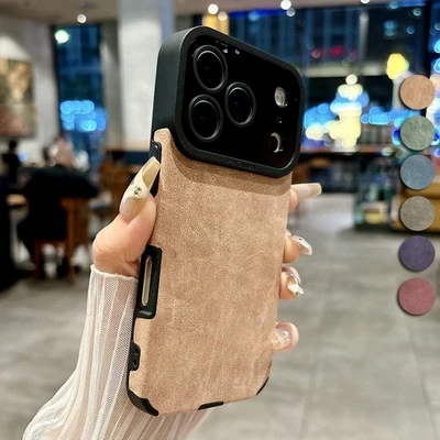 MARKENLOS Handy Hülle Für iPhone 17 16 Pro Max Air 15 14 13 12 11 Wildleder Stoßfeste Case