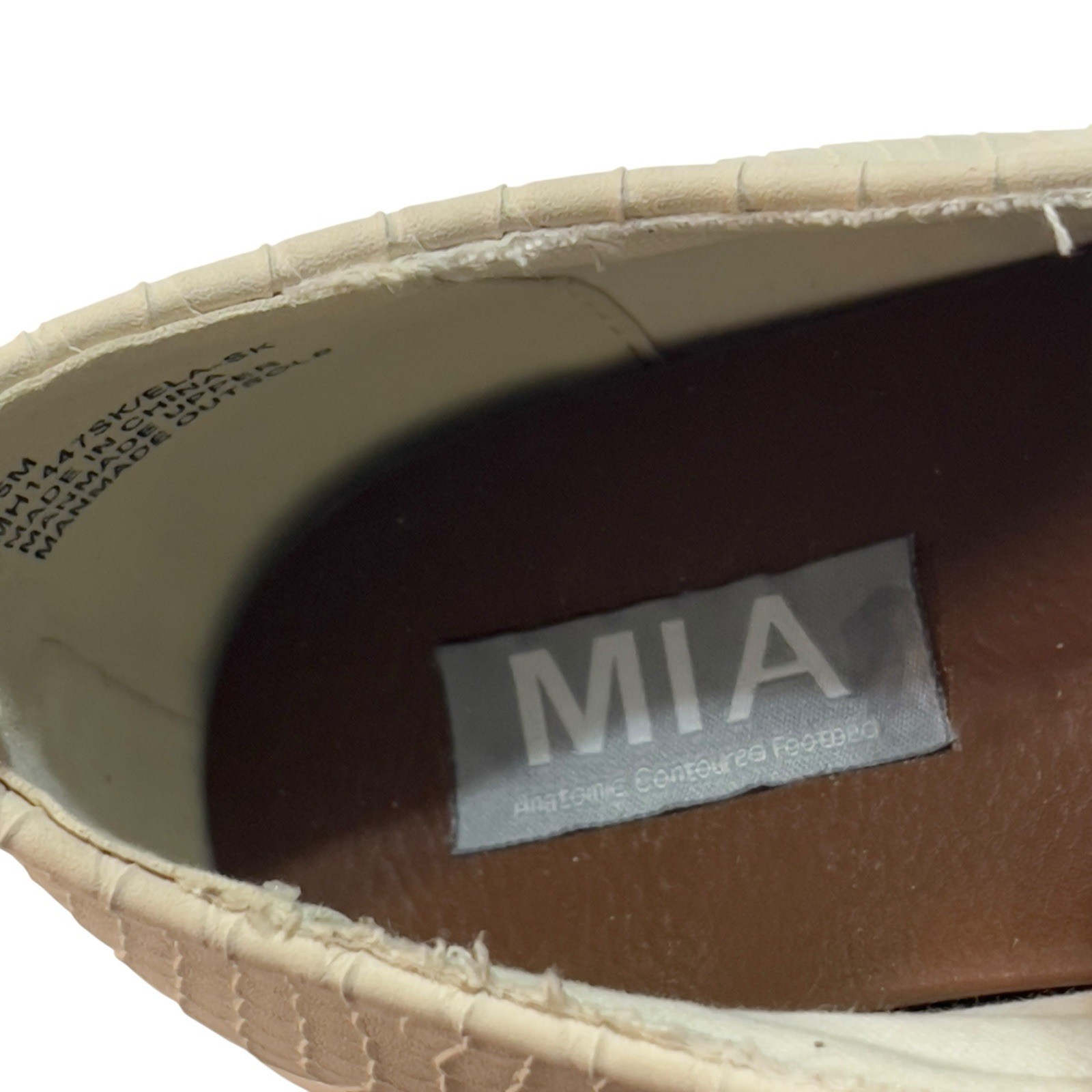 MIA ELA-SK Ivory Python Texture Platform Slip On … - image 5