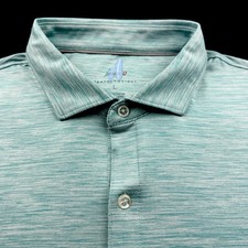 Johnnie O Featherweight Space Dye Performance Polo Shirt Green Large 110