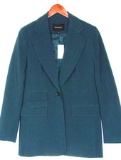 NEW Banana Republic Teal Green 1 Button Stretch Office Blazer Women's 6 NWT 