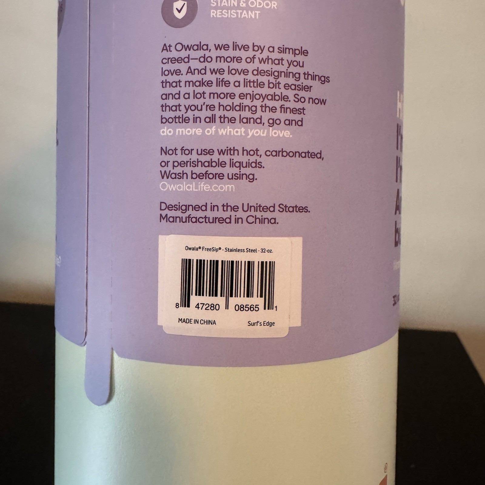 Owala "Surf's Edge" 32oz Free Sip Stainless Steel Water Bottle NEW