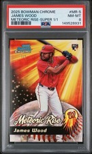2025 Bowman Chrome James Wood Meteoric Rise Superfractor 1/1 PSA 8 (RC)