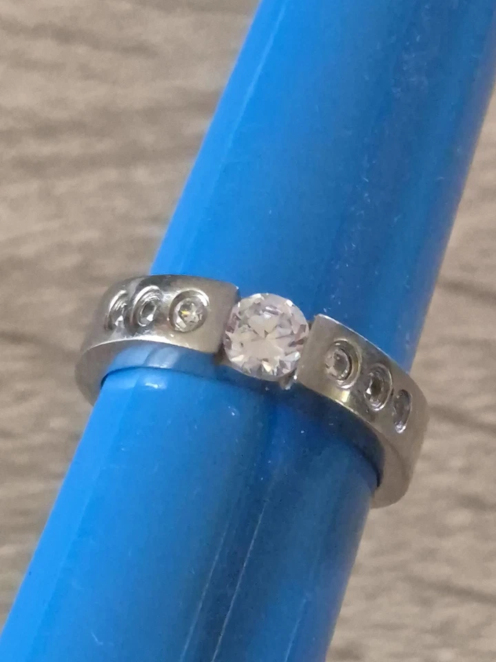 Diamonique DQCZ Stainless Steel 7 Stone Cubic Zirconia Ring - Image 2 of 4