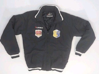 Vintage Italian Soccer Varsity Jacket Legea Black Portogruaro Calcio ASD Fullzip