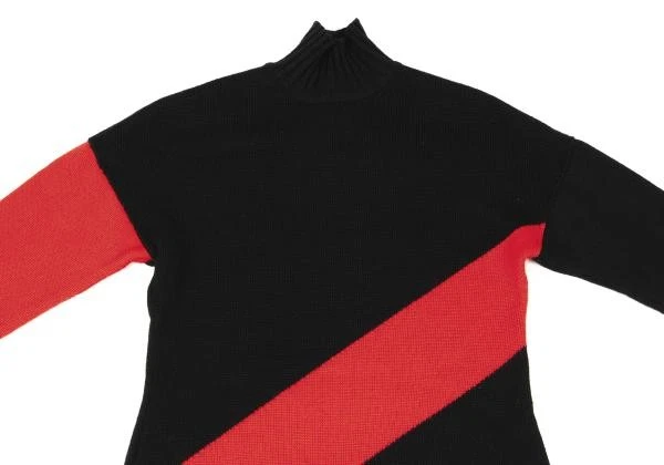 Suéter tejido cuello alto diseño línea sesgada lana FENDI talla 44 (K-146210) Foto 3 de 4