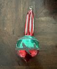 Beautiful Vintage 6” Glass Teardrop Finial Poland Christmas Ornament Hanging — photo 1