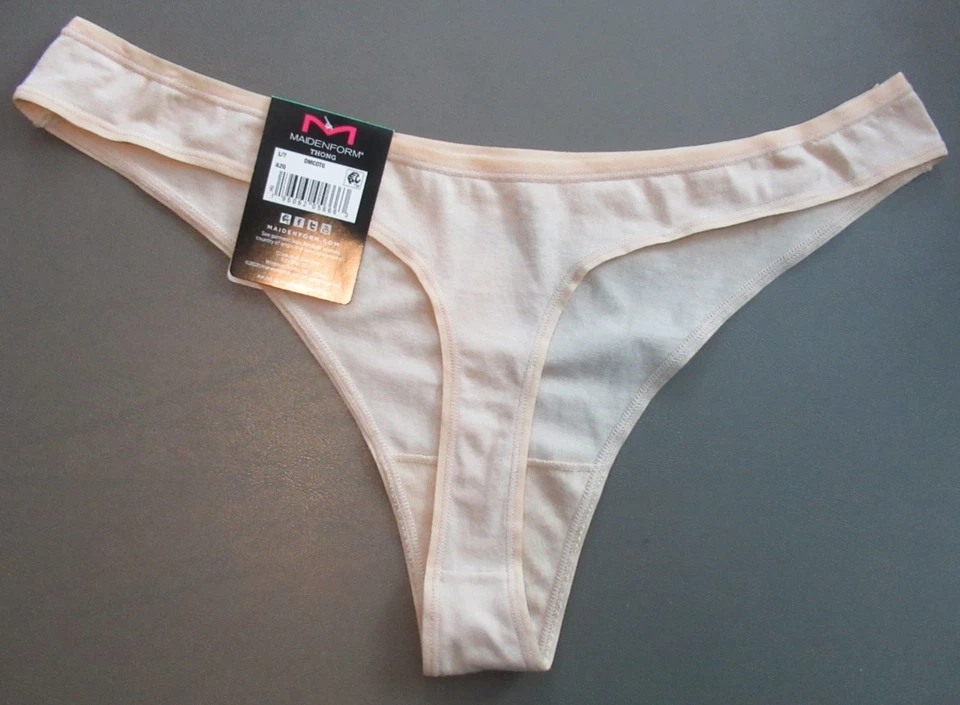 Paquete de 3 bragas de tanga Maidenform para mujer mezcla de algodón, azul gris beige, grandes / 7 Foto 4 de 4