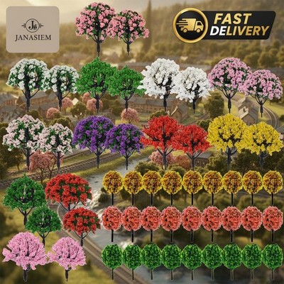 Vivid 60 PCS Miniatur Modell Bäume Set - Verbessern Sie Ihre Zug- und Diorama Szenen