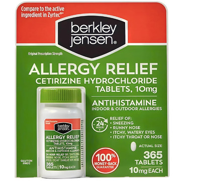 Berkley Jensen Allergy Relief, 365 ct. 365 Count (Pack of 1), White 