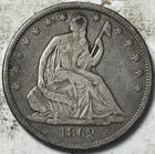 1862-S 50c Seated Liberty Half Dollar. Attractive Circulated Example!