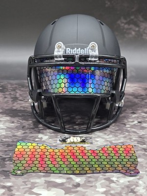 Custom Rainbow Honeycomb Mini Helmet Visor (Thin Flexi Style) **See Description*