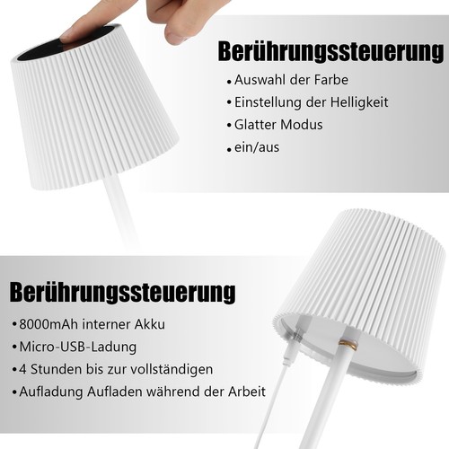 Regulable LED Batería Lámpara de Mesa Lámpara LED Táctil USB Lámparas de Mesita de Noche My - Imagen 15 de 21