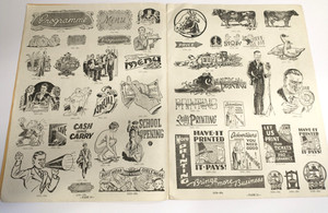 Vintage 1920/30's Ermill Cut Co Catalog of Cuts/Illustrations Printer's Ephemera