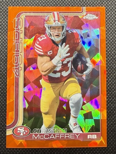 2025 Topps Chrome Sapphire Christian McCaffrey #263 Orange Sapphire /25 49ers