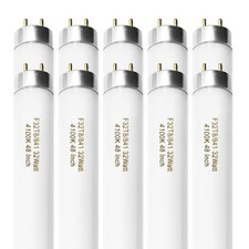 Konideke F32T8/841 32W 48" T8 Fluorescent Light Bulb 10-Pack 4100K Cool White