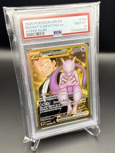 2025 Pokemon Team Rocket’s Mewtwo Ex #240 Destined Rivals PSA 10 Hyper Rate