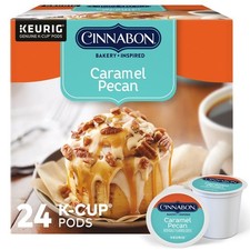 Caramel Pecan Flavored Light Roast K Cup Coffee Pods 24 Count