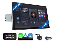 10.95" Car Stereo Android 13 6GB RAM 64GB ROM 4G LTE GPS WiFi Wireless CarPlay