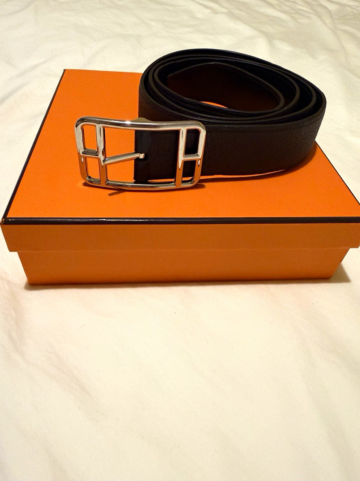 HERMÈS Reversible Cape Cod Belt Mens Womens Black and Brown Size 110 Not H