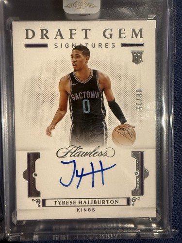 2020-21 Panini Flawless Tyrese Haliburton Rookie On Card Auto 6/25