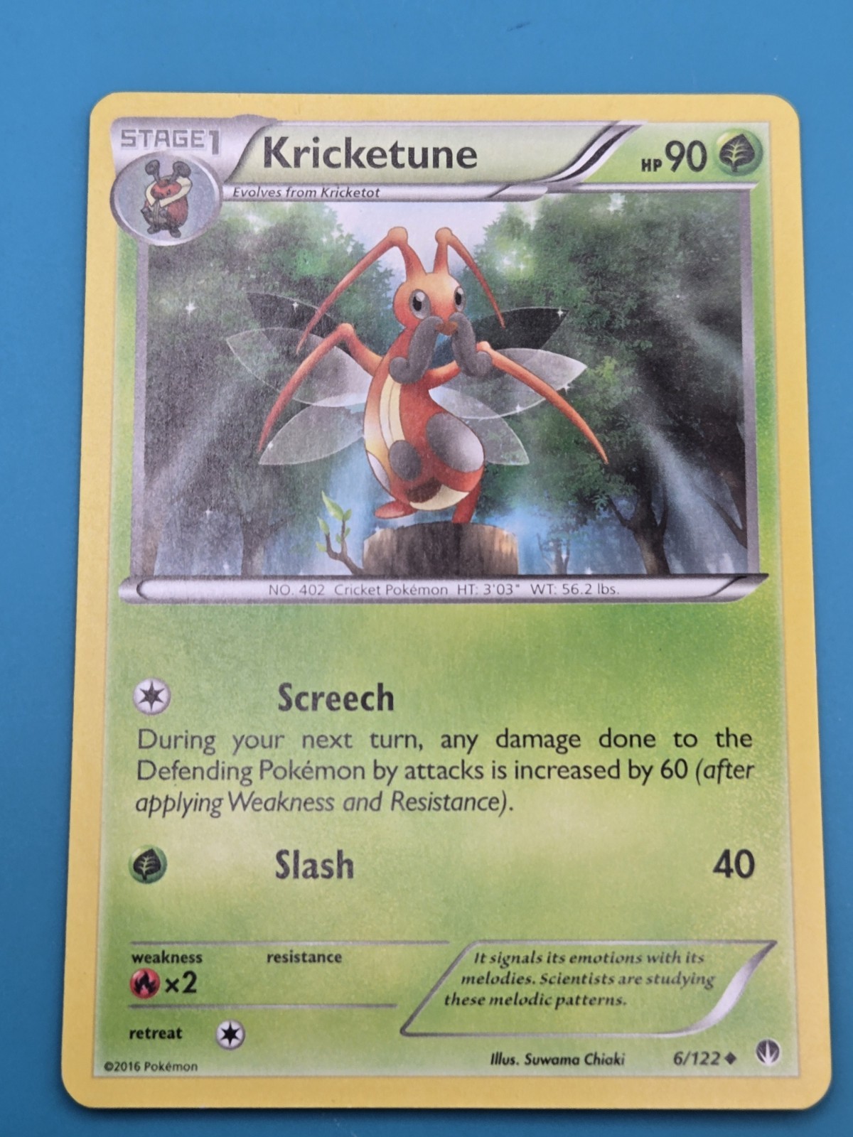 Pokemon TCG Kricketune 6/122 Breakpoint Regular Uncommon Card 2016 XY LP
