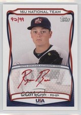 2010 Topps USA Baseball Team Auto Red Ink 92/99 Ryan Burr #A-TBD Auto 0o9