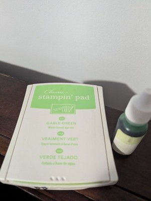 Stampin' Up! Gable Green Craft Ink Pad & Ink Refill (re-inkers) Dye Ink