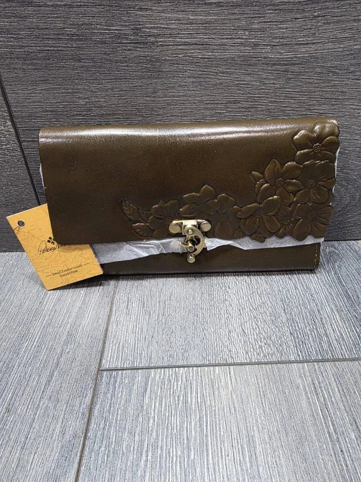 Cartera de Cuero PATRICIA NASH "Terresa" en Verde Oliva Repujado B000619 Foto 2 de 4