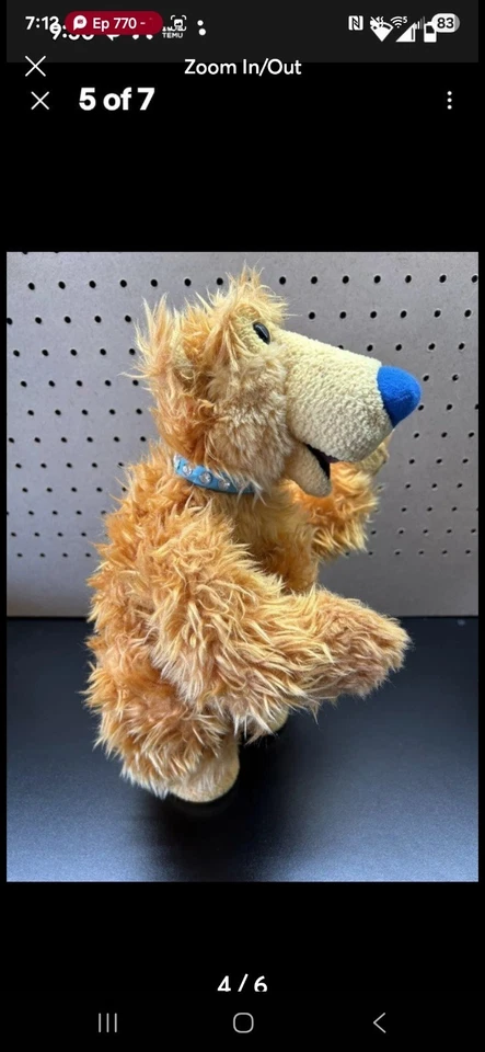 Bear In The Big Blue House Singing Dancing Cha-Cha 14” Plush 1999 Mattel WORKS!! - Image 4 of 4