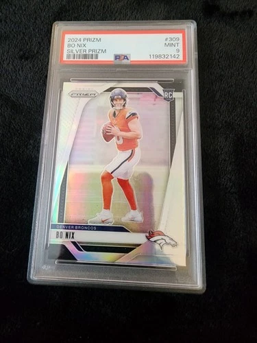 2024 Panini Prizm Silver Bo Nix Rookie PSA 9