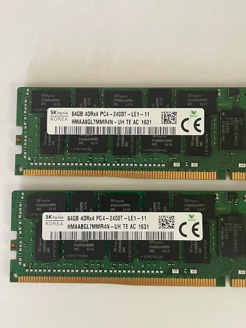 SK Hynix 64GB 4DRx4 PC4-2400T LRDIMM Server Memory (HMAA8GL7MMR4N-UH) TE AA-1631 - Image 3 of 3