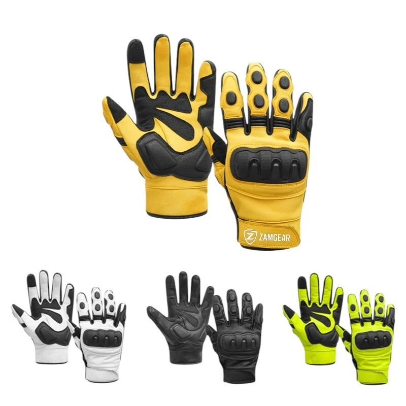 Riding Gloves Motorcycle Leather Protective Knuckles Touchscreen Biker ZAMGEAR
Opens in a new window