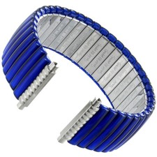 18-22mm Hirsch/Speidel Blue Jelly Enamel Coat Stainless Steel Watch Band