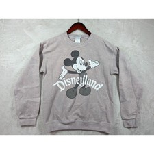 Disneyland Mickey Mouse Color Distressed Pullover Gray Sweatshirt Size SMALL