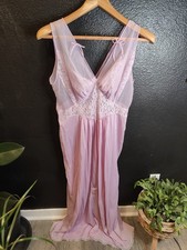 Vintage Lilac Nightgown Lingerie Sheer And Lace 42 Med/Large