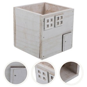  Desktop Wooden Planter Box Flower Plant Pot Small Plant Pot Artificial Plant