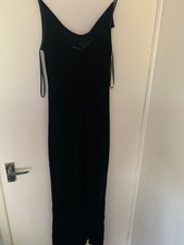 faux Velvet Black Dress - Size 16-18 Medium Length