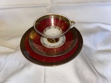 Sammelgedeck 3-tlg Mitterteich Bavaria Rot Gold, 50er / 60er, Design 049 / 15192