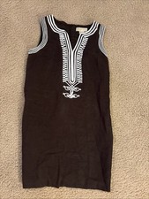 Michael Kors Brownish Dark Brown Embroidered Sleeveless Dress - Women's Size 8