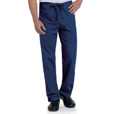 Landau Essentials Unisex Reversible Drawstring Scrub Pant 7602 TNP Navy Large