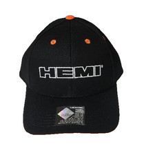 New Adult Hemi Logo Embroidered Black With Orange Accents Cotton Hat 99470