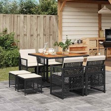 Ensemble à Manger de Jardin et Coussins Mobilier Terrasse Résine Tressée vidaXL