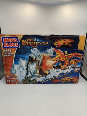Dragons Fire & Ice Mega Blocks Fire Storm Fortress 9887 Large Set Boxed Sealed 