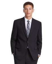 Perry Ellis Mens Modern Fit Suit Jacket 36 Regular Black EALE2RAA0005
